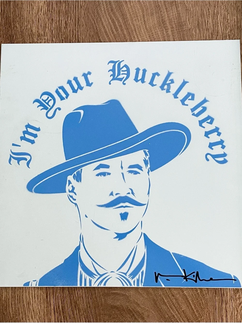 Original VAL KILMER I'm Your Huckleberry POP DOC Painted on Metal Wall Art Blue